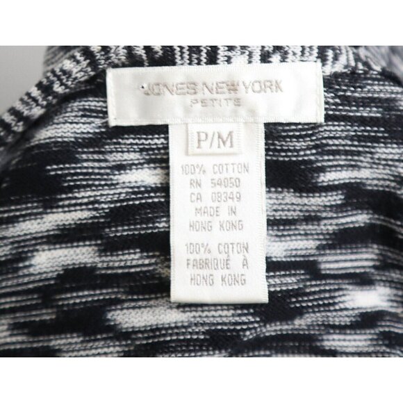 JONES NEW YORK - WOMEN'S BLACK & WHITE CARDIGAN SWEATER - SIZE PM - Picture 6 of 6